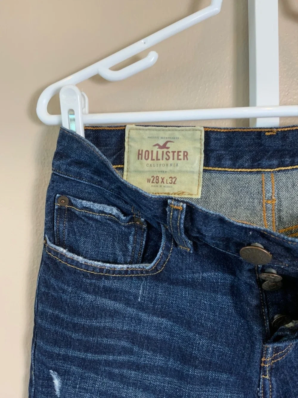 Hollister Distressed Denim Blue Jeans